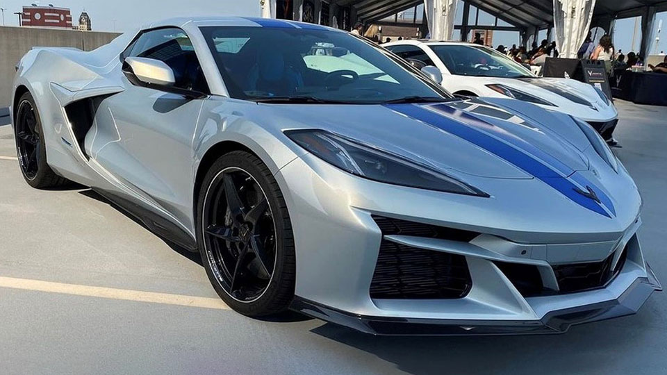 Corvette parked in the garage