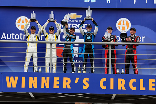  Ricky Taylor boldly passed Mathieu Jaminet's No. 6 Porsche Penske Motorsport 963 and led the final 20 laps to win the Chevrolet Detroit Sports Car Classic for Wayne Taylor Racing Andretti in the GTP class.